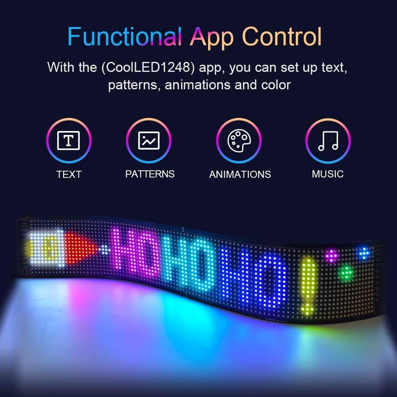 GOTUS Programmable LED Sign for Business,Flexible Digital Sign,Scrolling LED Sign,Bluetooth APP,DIY Design Animations,Text, Graffiti,Colour (23''x5'') - Image 5